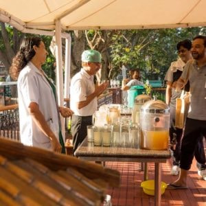 Juice being served